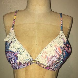 Time and Tru,women’s paisley bikini top,size S.
